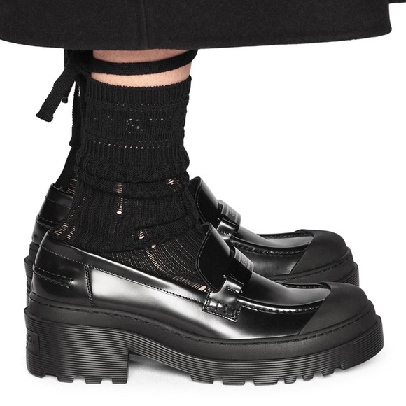 Authentic Christian Dior Code Black Leather Loafer Size 38 - Picture 6 of 14